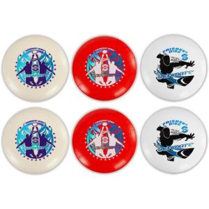 Wham-O Frisbee – Ultimate Flying Disc – 175 Grams – 10.75” Diameter – Carry Clip Included – Disc Golf – Ultimate Frisbee Play -(6 PACK ( BEIGE + WHITE + RED ))