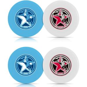 Wham-O Frisbee All Sport Flying Disc – 10” – 140 Grams – Lightweight Sport Frisbee – Premium Quality – Disc Golf -(4 PACK ( BLUE + WHITE ))