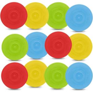 Wham-O Frisbee Classic Flying Disc – 90 Grams – 9″ – Kids and Pets, Lightweight Durable Disc Set (Blue+ Green + Red + Yellow)(12 Pack ( Blue+ Green + Red + Yellow ))