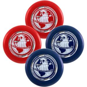 Whamo-O Frisbee – World Class Frisbee – 9.25″ Sport Flying Disc 119G – Lightweight – Durable Flying Disc Toys for School, Game Prizes, Party, Indoor & Outdoor Game(4 PACK ( RED + BLUE ))