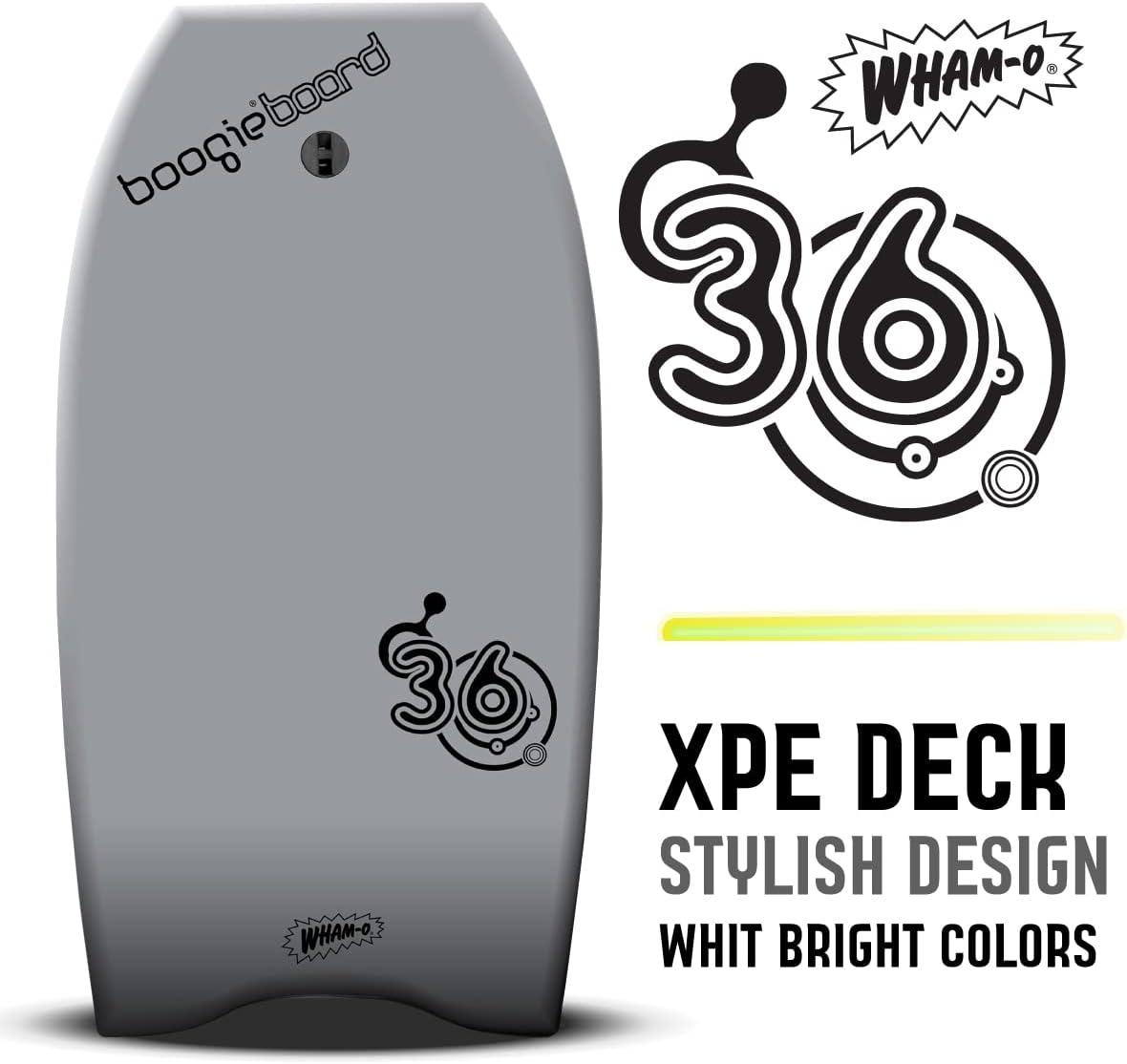 image:imageBoogieBoard 36 Bodyboard Phuzion Core XPE Deck HDPE Bottom Crescent Tail Includes Wrist LeashGREY