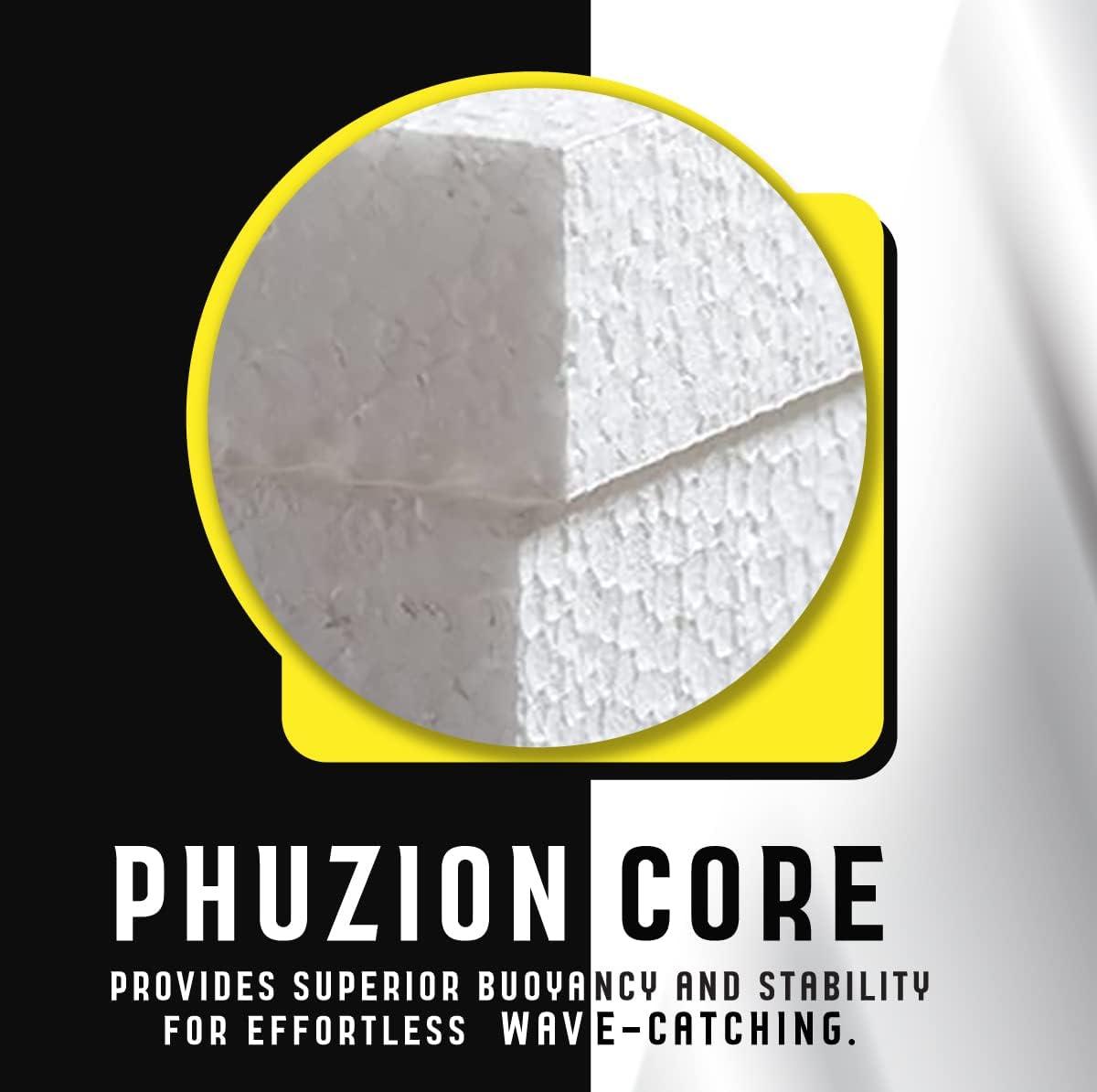 image:imageBoogieBoard 36 Bodyboard Phuzion Core XPE Deck HDPE Bottom Crescent Tail Includes Wrist LeashYELLOW