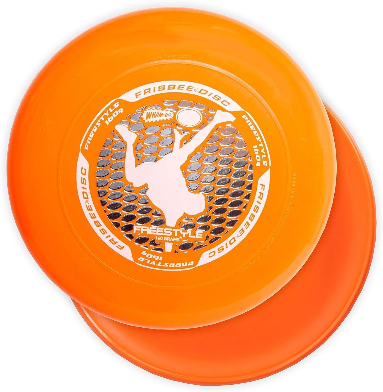 image:imageWhamO Frisbee Freestyle Flying Disc 105 160 Grams Deep Rim World Class Freestyle Action Sport Disc for Disc Golf Beach Backyard Lawn Park Camping and More Great for All Ages6 PACK BLUE ORANGE