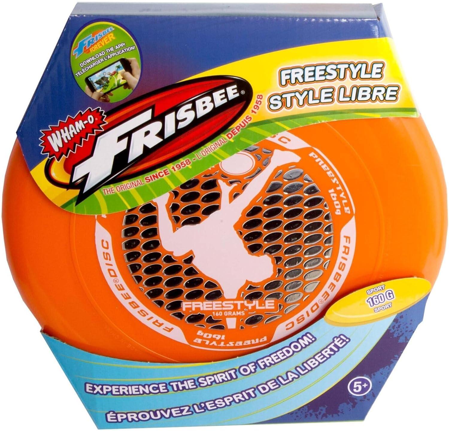 image:imageWhamO Frisbee Freestyle Flying Disc 105 160 Grams Deep Rim World Class Freestyle Action Sport Disc for Disc Golf Beach Backyard Lawn Park Camping and More Great for All Ages6 PACK BLUE ORANGE