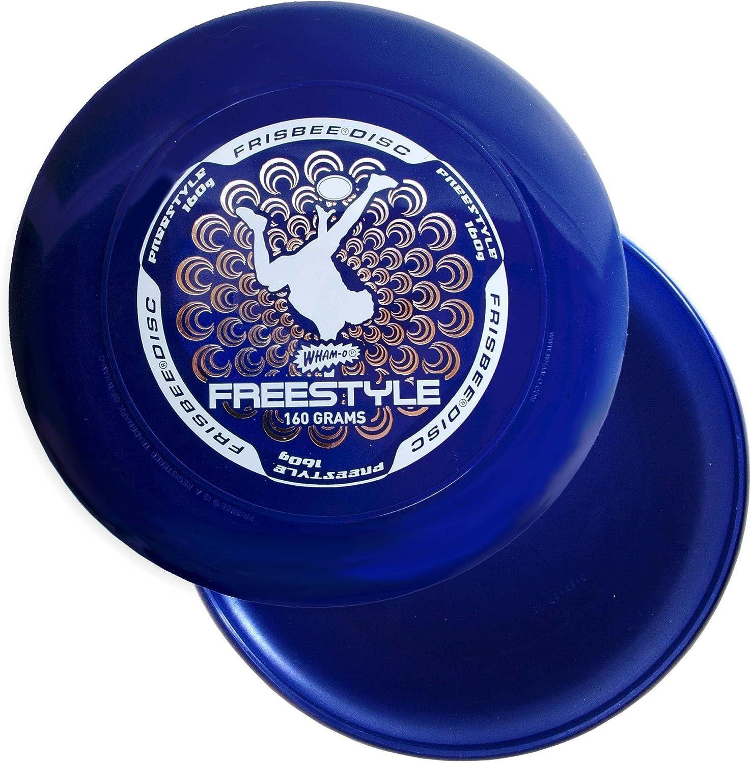 image:imageWhamO Frisbee Freestyle Flying Disc 105 160 Grams Deep Rim World Class Freestyle Action Sport Disc for Disc Golf Beach Backyard Lawn Park Camping and More Great for All Ages6 PACK BLUE ORANGE