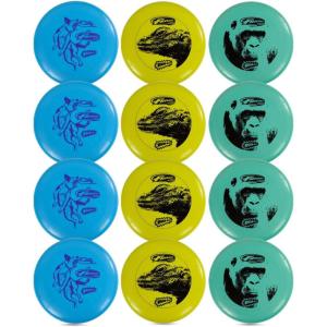 Wham-O Frisbee Cool Flyer – 130 Grams -9.95″ Flying Disc – Disc Golf – Lightweight Durable Disc Set(12 PACK ( GREY + GREEN + BLUE ))