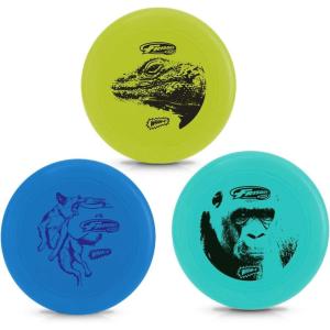 Wham-O Frisbee Cool Flyer – 130 Grams -9.95″ Flying Disc – Disc Golf – Lightweight Durable Disc Set(3 Pack ( Grey + Green + Blue ))
