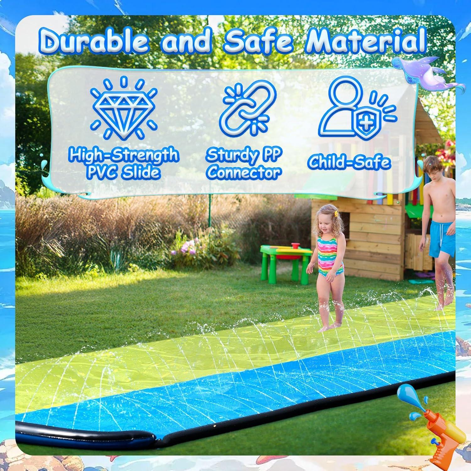 image:imageWhamO Slip N Slide 18ft Wave Rider with Body Boards Lawn Water Slides for Kids Great for Backyard Park Water Parties Summer Outdoor Activities18ftDouble Slides