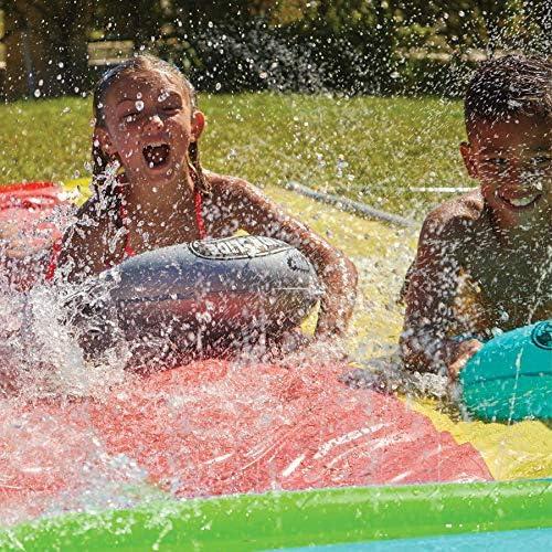 image:imageWhamO Slip N Slide 18ft Wave Rider with Body Boards Lawn Water Slides for Kids Great for Backyard Park Water Parties Summer Outdoor Activities18ftDouble Slides with Pool Area