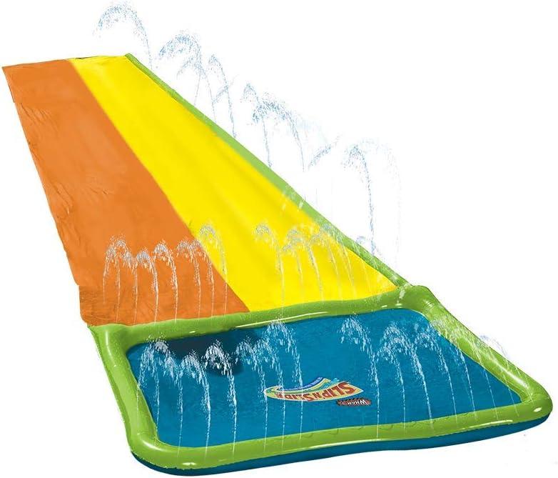 image:imageWhamO Slip N Slide 18ft Wave Rider with Body Boards Lawn Water Slides for Kids Great for Backyard Park Water Parties Summer Outdoor Activities18ftDouble Slides with Pool Area