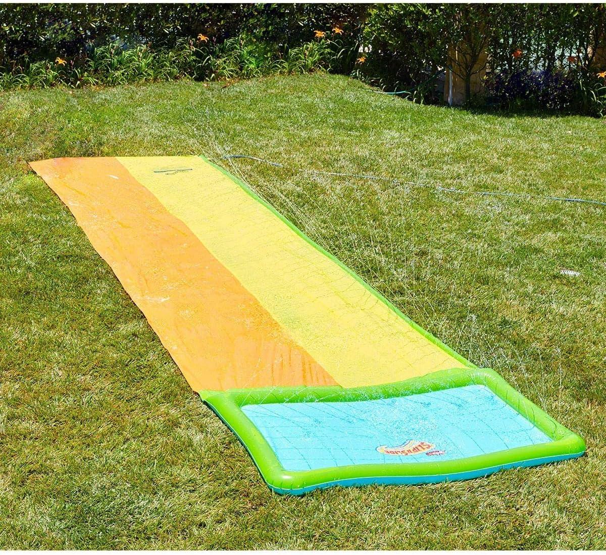 image:imageWhamO Slip N Slide 18ft Wave Rider with Body Boards Lawn Water Slides for Kids Great for Backyard Park Water Parties Summer Outdoor Activities18ftDouble Slides with Pool Area