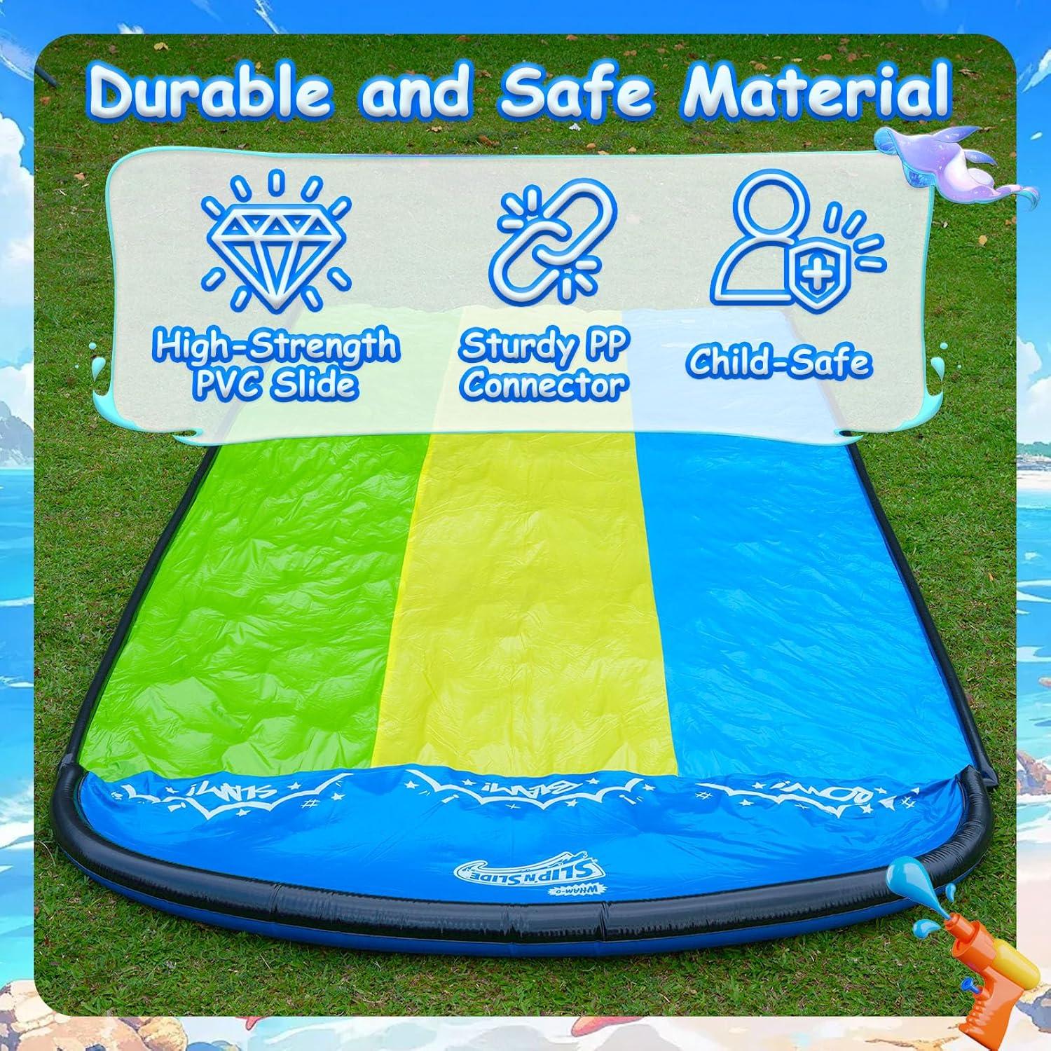 image:imageWhamO Slip N Slide 18ft Wave Rider with Body Boards Lawn Water Slides for Kids Great for Backyard Park Water Parties Summer Outdoor Activities18ftTriple Slides