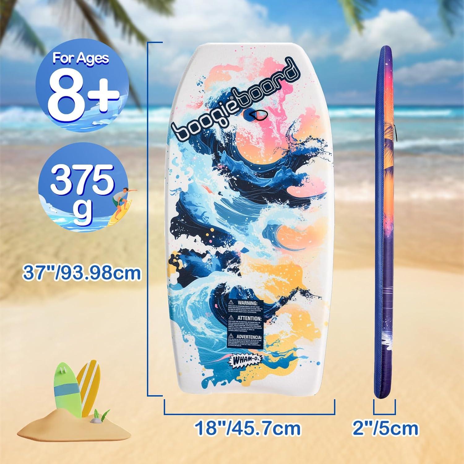 image:imageWhamO Boogie Boards 2 Pack 3337 Body Board for Beach Lightweight Bodyboard with Wrist Leash for Kids Teens Beginners TrainingBeachWave