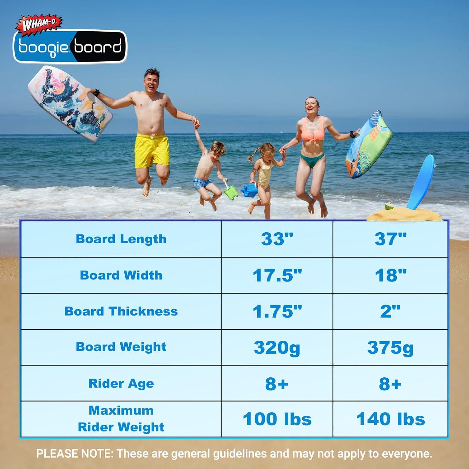 image:imageWhamO Boogie Boards 2 Pack 3337 Body Board for Beach Lightweight Bodyboard with Wrist Leash for Kids Teens Beginners TrainingCurveWave