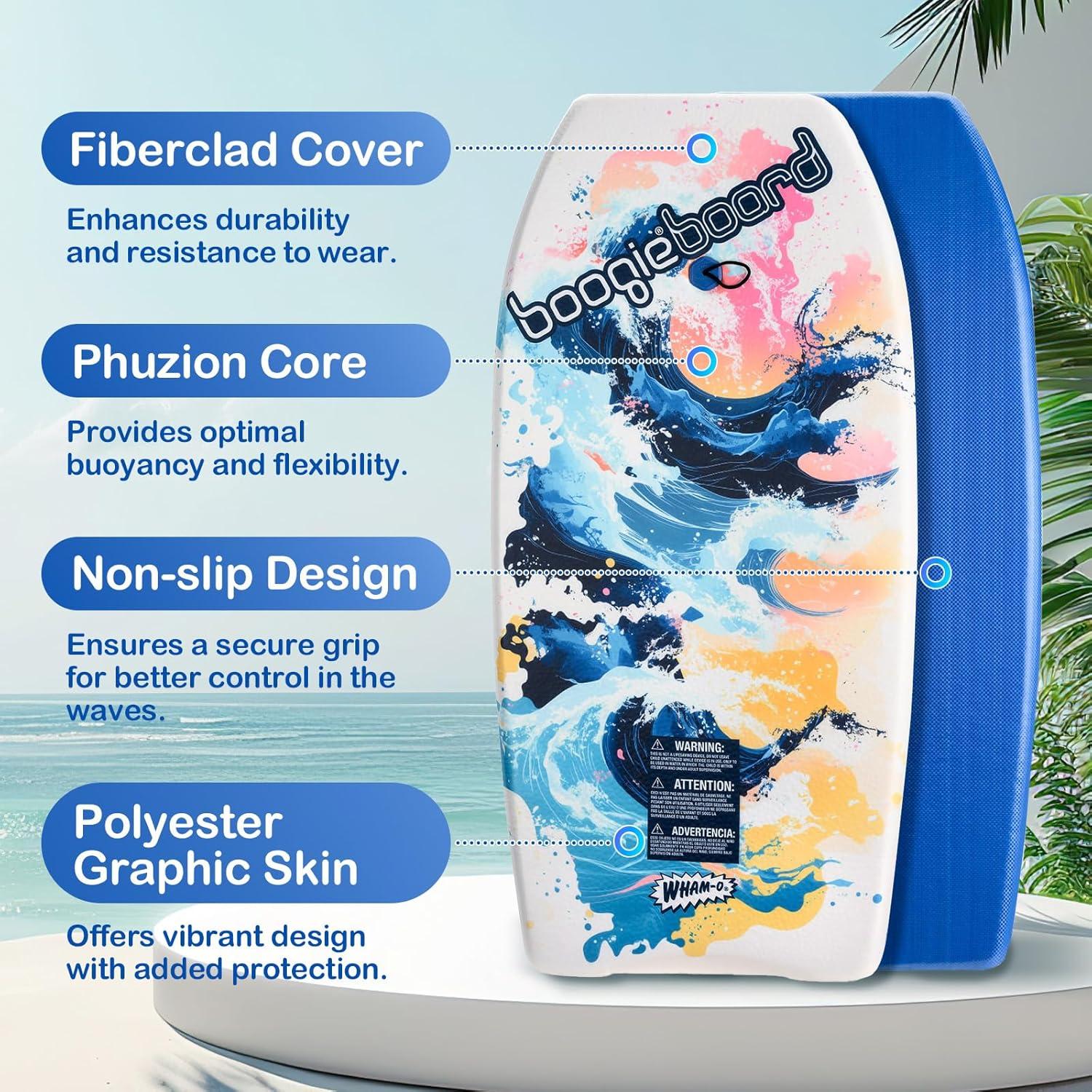 image:imageWhamO Boogie Boards 2 Pack 3337 Body Board for Beach Lightweight Bodyboard with Wrist Leash for Kids Teens Beginners TrainingCurveWave