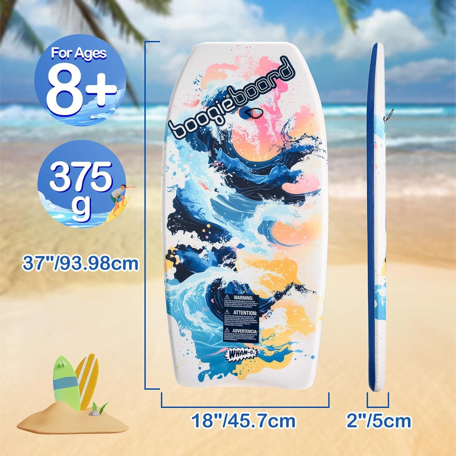 image:imageWhamO Boogie Boards 2 Pack 3337 Body Board for Beach Lightweight Bodyboard with Wrist Leash for Kids Teens Beginners TrainingWAVE1Pack